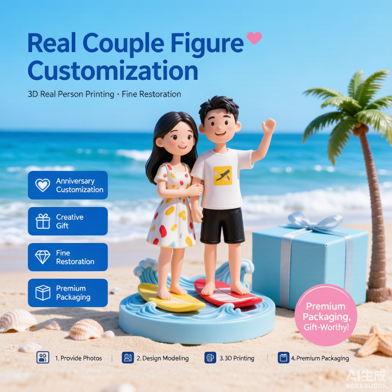 Couple Style Figurine (Variant 4) - Custom 3D Portrait