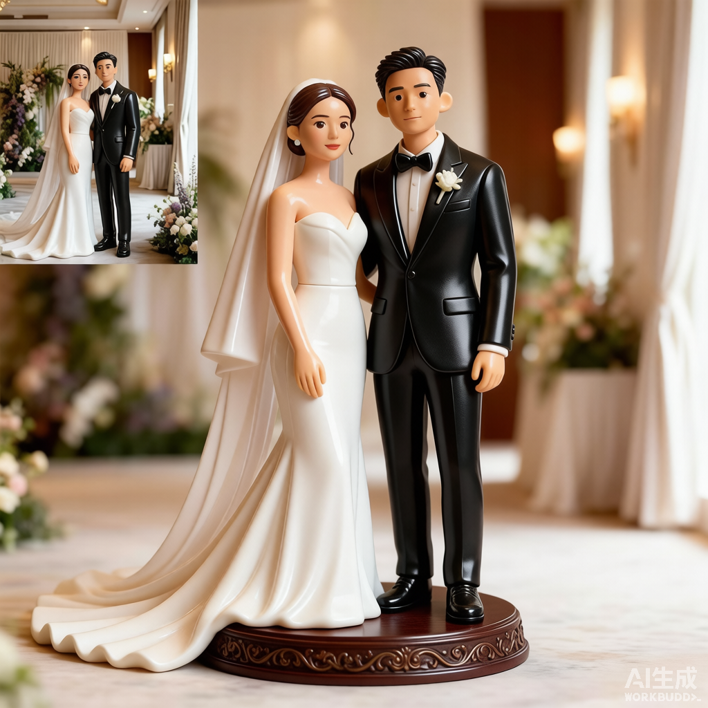 Wedding Style Figurine (Variant 4) - Custom 3D Portrait