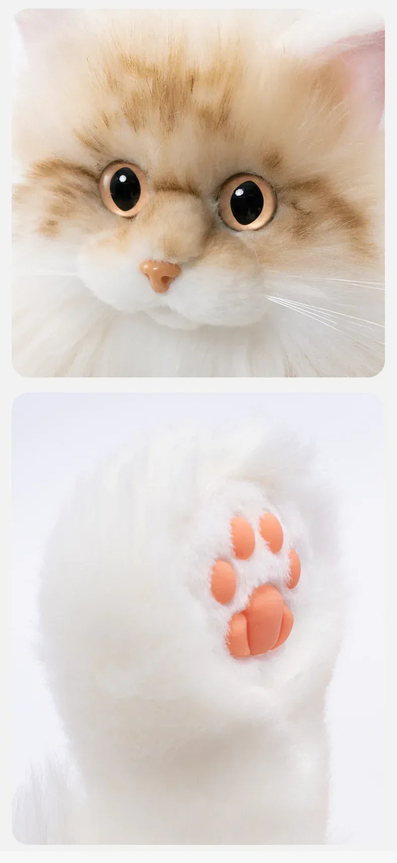 Orange Cat Simulation Fashion Plush Backpack PP Cotton Filling Adorable Cat Bag Realistic Cat Backpack for Adults/Kids