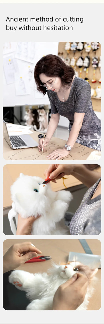 Simulated Husky Dog Plush Toy Backpack Soft PP Cotton Filled Handmade Companion Toy Bag for Adults/Kids