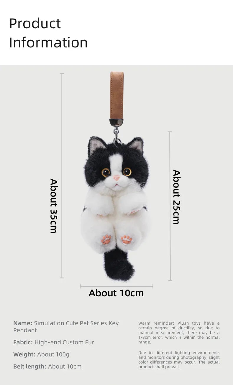 Soft Simulated Dog Mini Plush Animal Keychain Pendant Cute Unique Dog Design Keychains/Bag Charm for Christmas Gift