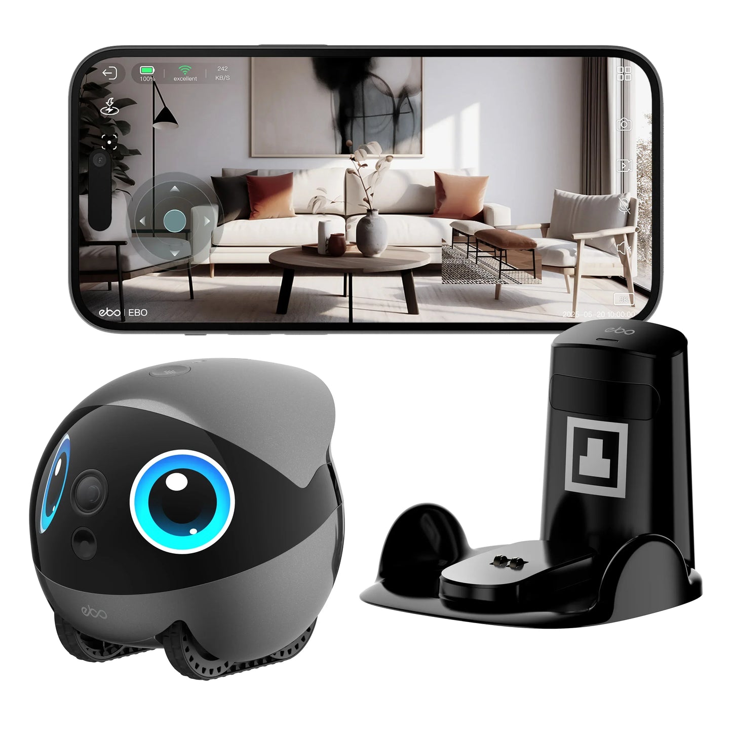 EBO Air 2 Plus Ai Intelligence Robot Video Call Patrol Function With Camera Companion Robot for Family