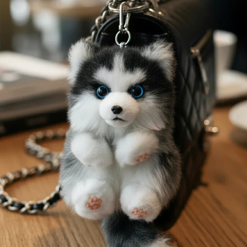 Soft Simulated Cat Mini Plush Animal Keychain Pendant Cute Unique Design Keychains/Bag Charm for Christmas Gift