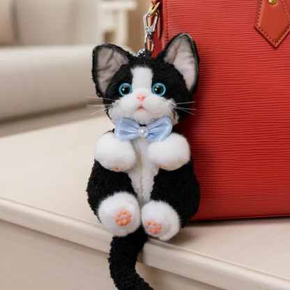 Polyester Simulated Plush cat Keychains Soft Lifelike Plush Cute Devon Series Accessories Keychains/Bag Charm