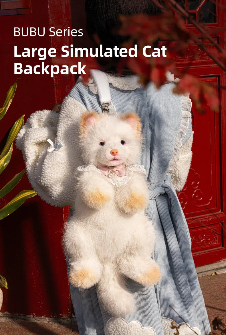 Simulated Chinese Chow Chow Dog Soft 3d Plush Backpacks Stitch Plush Toy with Removable Backpack