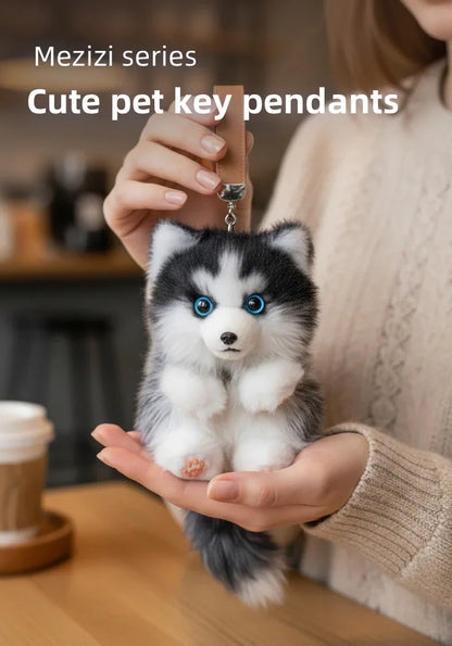 Soft Simulated Cat Mini Plush Animal Keychain Pendant Cute Unique Design Keychains/Bag Charm for Christmas Gift