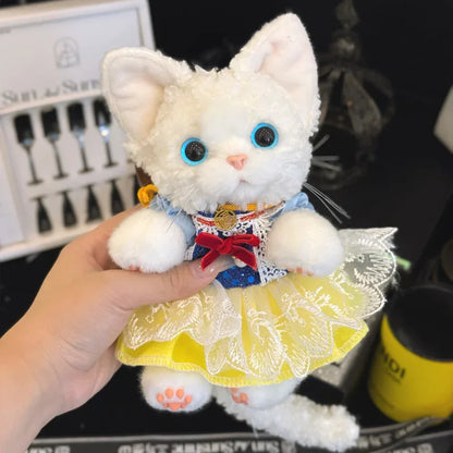 Polyester Simulated Plush cat Keychains Soft Lifelike Plush Cute Devon Series Accessories Keychains/Bag Charm