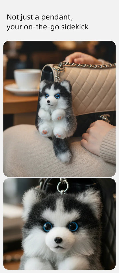 Soft Simulated Dog Mini Plush Animal Keychain Pendant Cute Unique Dog Design Keychains/Bag Charm for Christmas Gift