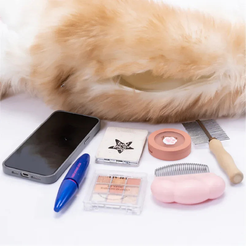 Orange Cat Simulation Fashion Plush Backpack PP Cotton Filling Adorable Cat Bag Realistic Cat Backpack for Adults/Kids