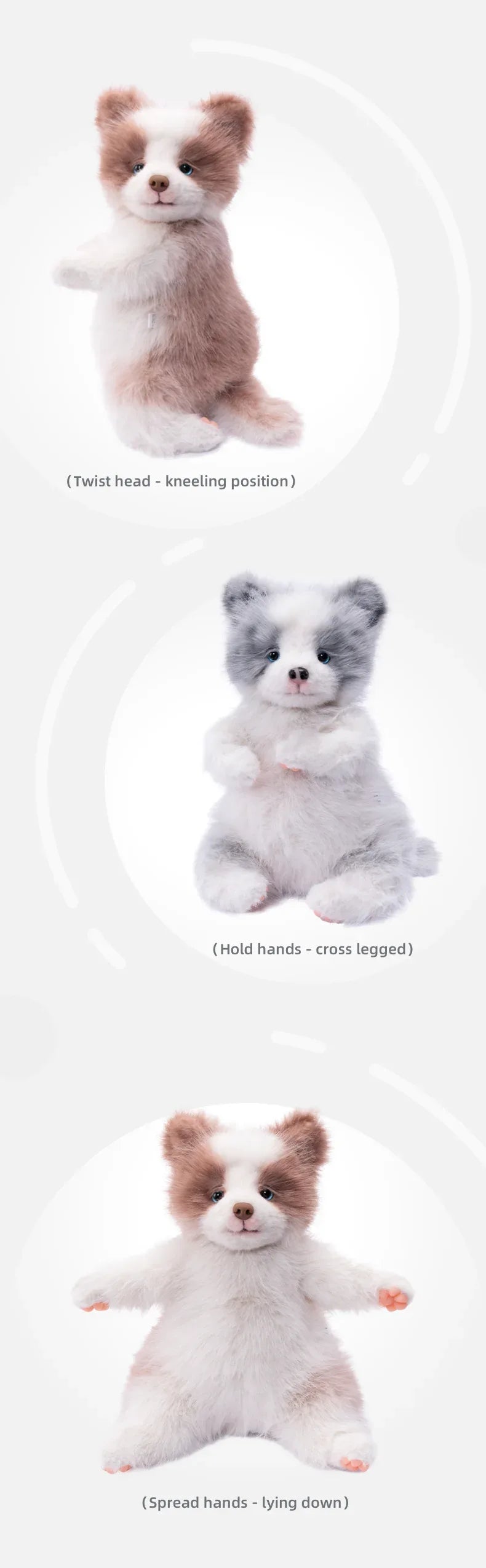 New Arrival Plush Adjustable Simulated Soft Plush Meteorite Border Collie Doll Cute Stress-Relieving Companionable Plush Toy