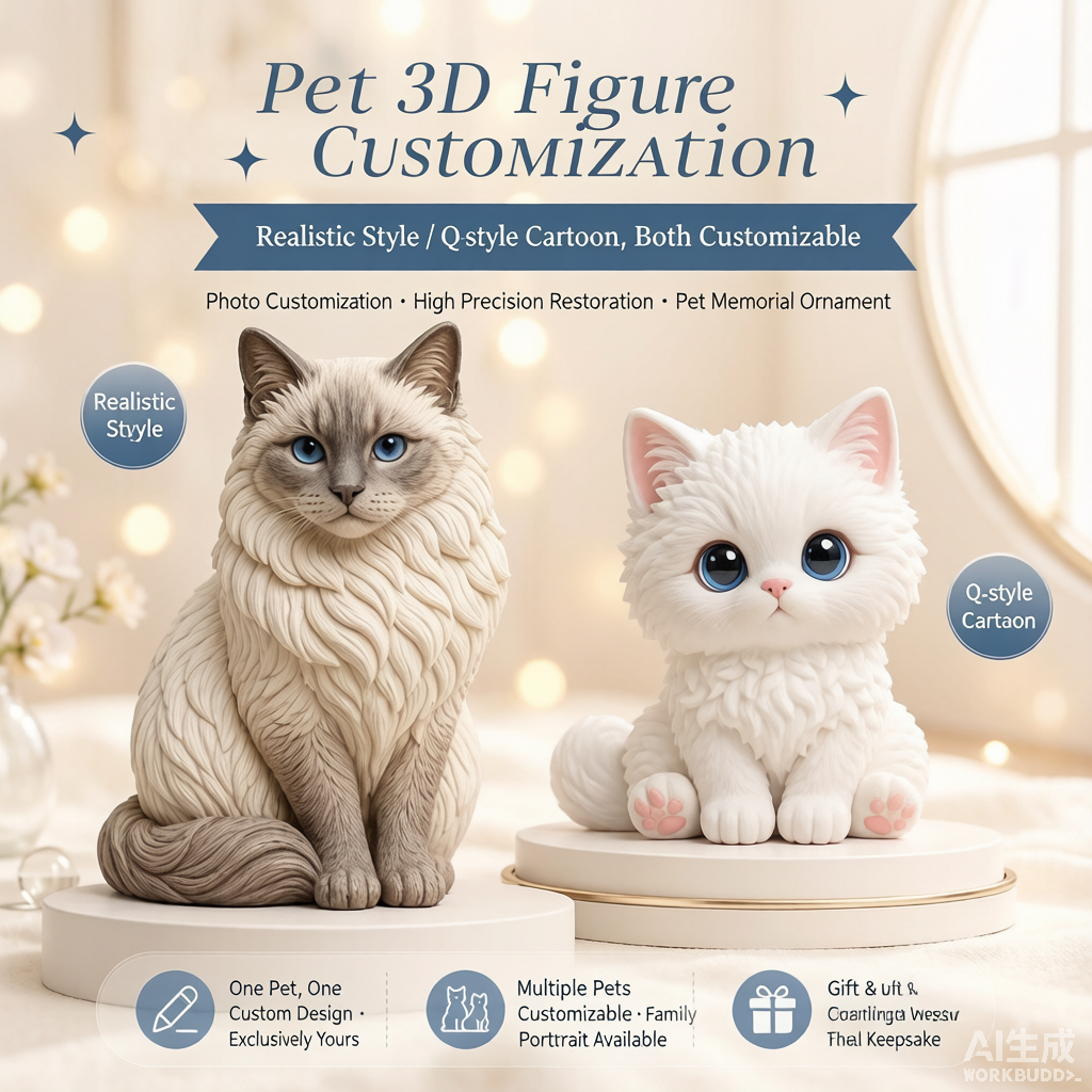 Pet Style Figurine (Variant 3) - Custom 3D Portrait
