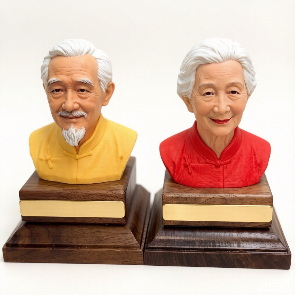 Elderly Style Figurine (Variant 3) - Custom 3D Portrait