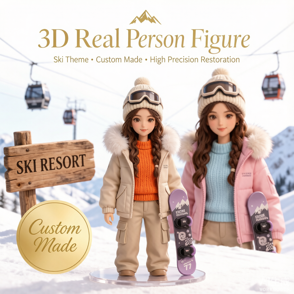 Cartoon Style Figurine (Variant 2) - Custom 3D Portrait