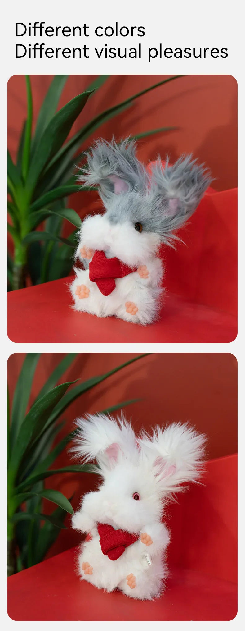 Super Realistic Angora Rabbit Plush Bag Charm Keychain Long Fur Bunny Pendant Polyester & Premium Silk Cotton Filling
