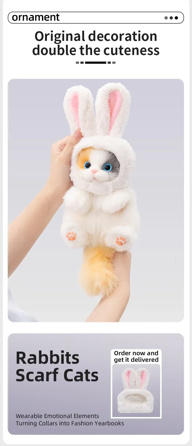 Simulation Sitting Cute Cat Soft Plush Keychain Pendant Handmade Keychains / Bag Charm for Daily