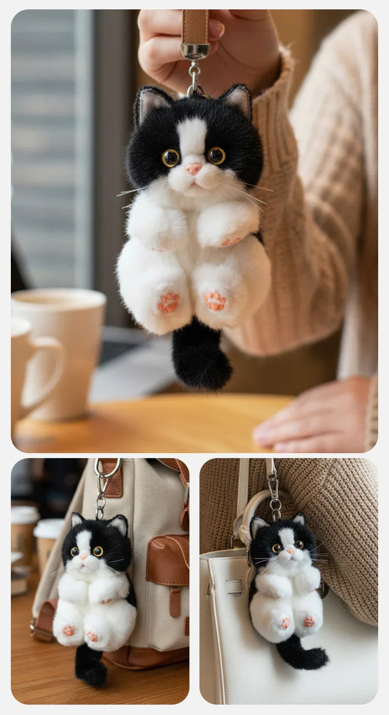 Soft Simulated Dog Mini Plush Animal Keychain Pendant Cute Unique Dog Design Keychains/Bag Charm for Christmas Gift