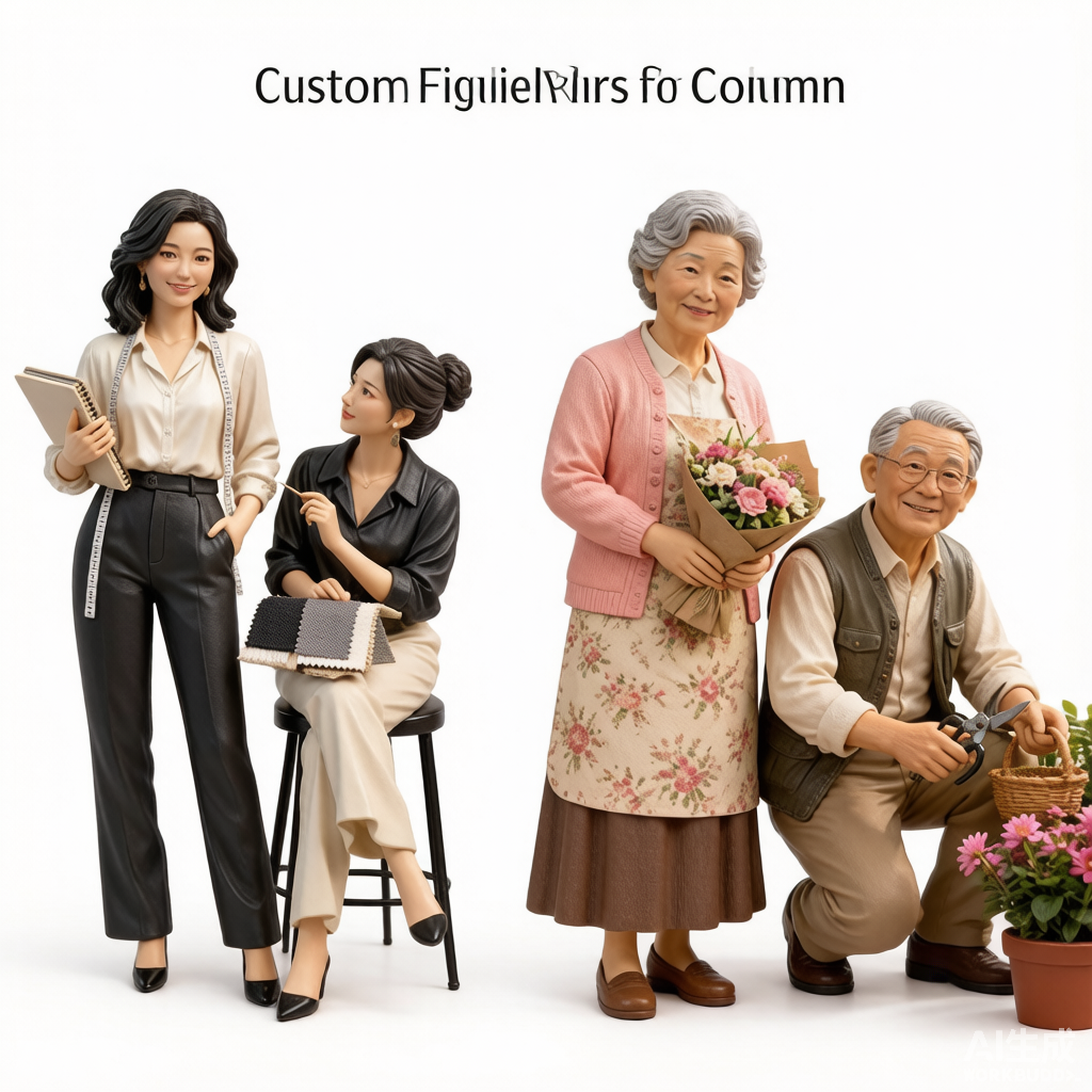 Family Style Figurine (Variant 4) - Custom 3D Portrait
