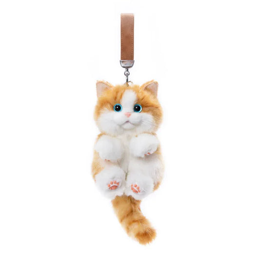 Soft Simulated Cat Mini Plush Animal Keychain Pendant Cute Unique Design Keychains/Bag Charm for Christmas Gift