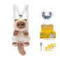 Blue Scarf Cute Simulation Siamese Cat Backpack Plush Doll Anime Cartoon Realistic Cat Backpack