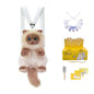 Cute Blue Grid Scarf Siamese Cat Simulation Plush Backpack Unisex Decompression Toy Animal Doll Backpack