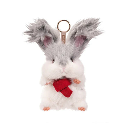 Super Realistic Angora Rabbit Plush Bag Charm Keychain Long Fur Bunny Pendant Polyester & Premium Silk Cotton Filling