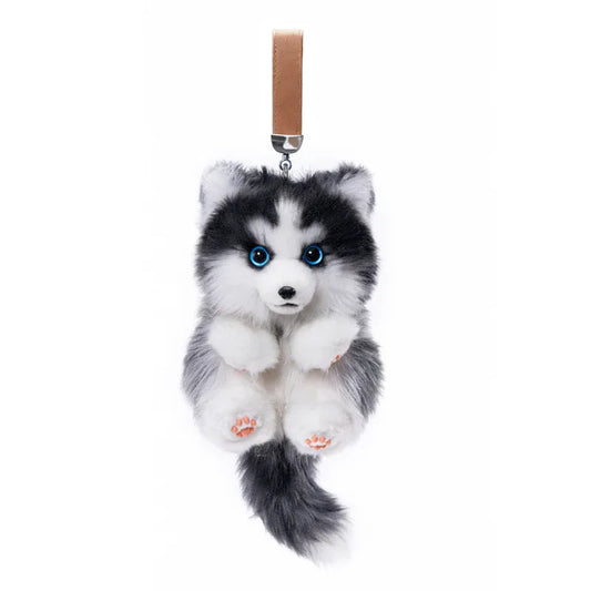 Soft Simulated Dog Mini Plush Animal Keychain Pendant Cute Unique Dog Design Keychains/Bag Charm for Christmas Gift