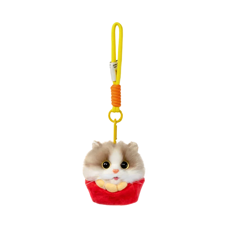Wholesale Simulated Soft Plush Animal Keychains Cute Hamburger & French Fries Fries Cat Pendants Keychains/Bag Charm