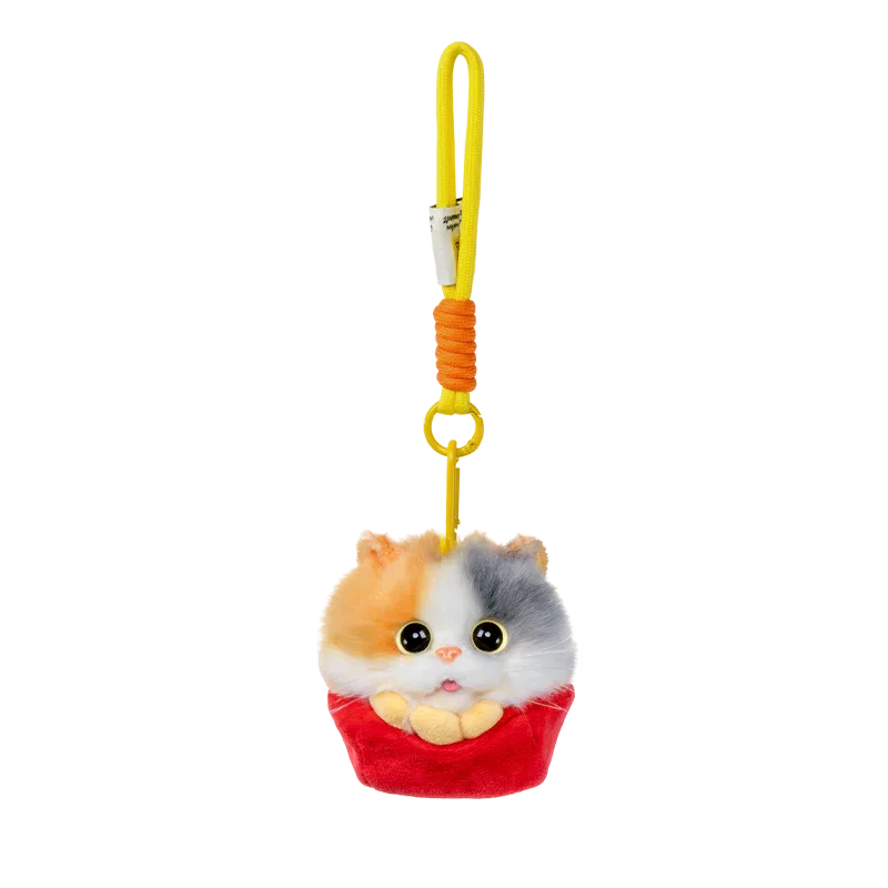 Wholesale Simulated Soft Plush Animal Keychains Cute Hamburger & French Fries Fries Cat Pendants Keychains/Bag Charm