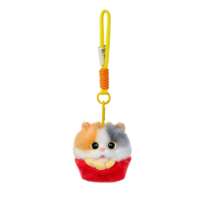 Wholesale Simulated Soft Plush Animal Keychains Cute Hamburger & French Fries Fries Cat Pendants Keychains/Bag Charm