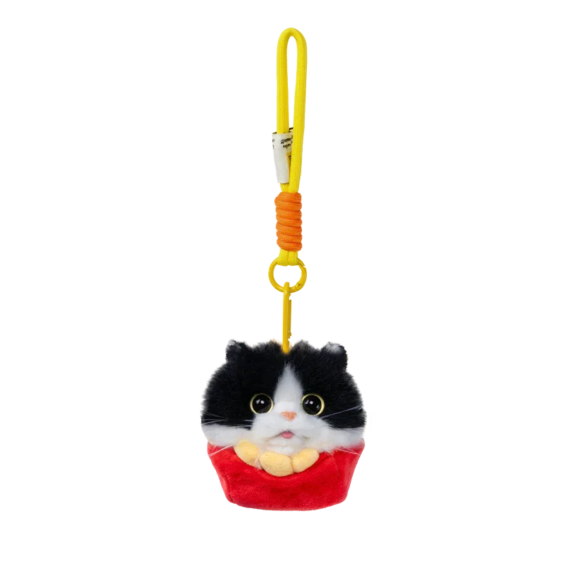 Wholesale Simulated Soft Plush Animal Keychains Cute Hamburger & French Fries Fries Cat Pendants Keychains/Bag Charm