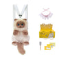 Cute Blue Grid Scarf Siamese Cat Simulation Plush Backpack Unisex Decompression Toy Animal Doll Backpack