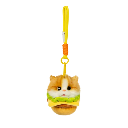 Wholesale Simulated Soft Plush Animal Keychains Cute Hamburger & French Fries Fries Cat Pendants Keychains/Bag Charm
