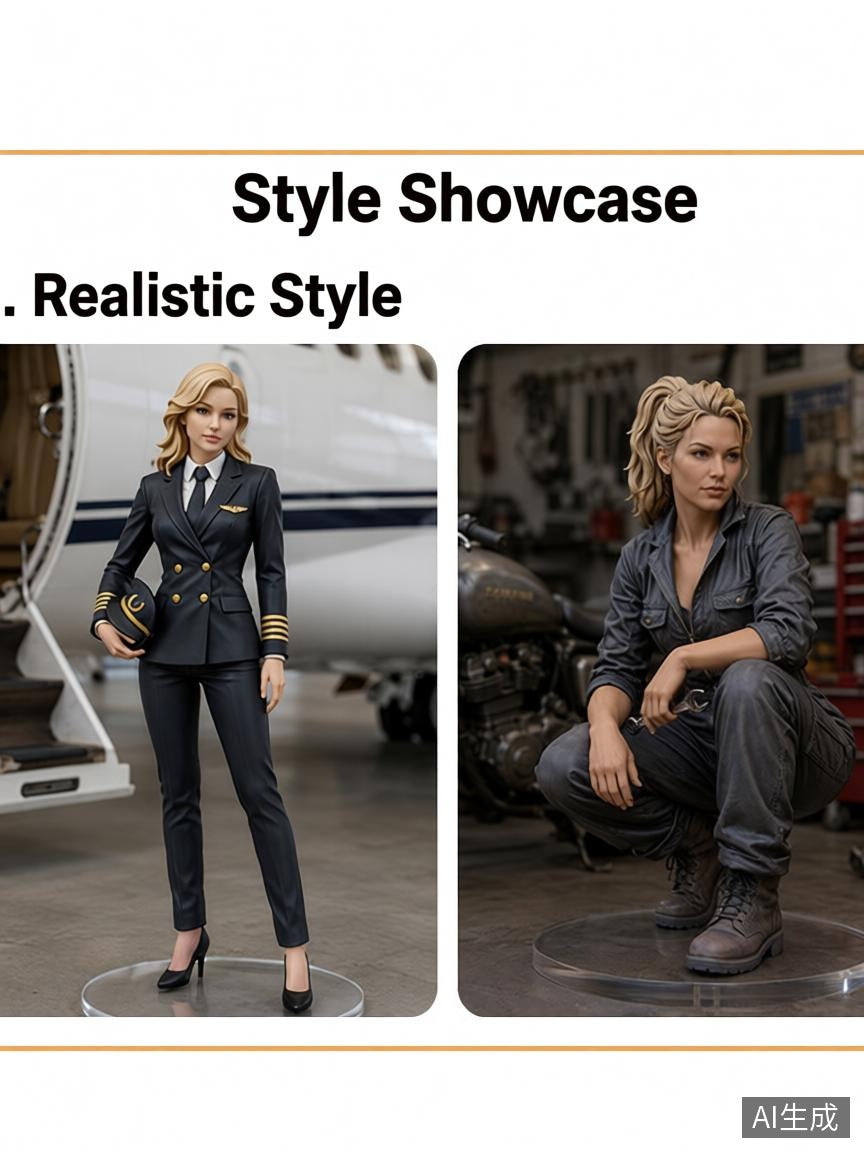 Custom Single Figurine – Western Style – 3D Portrait From Your Photo