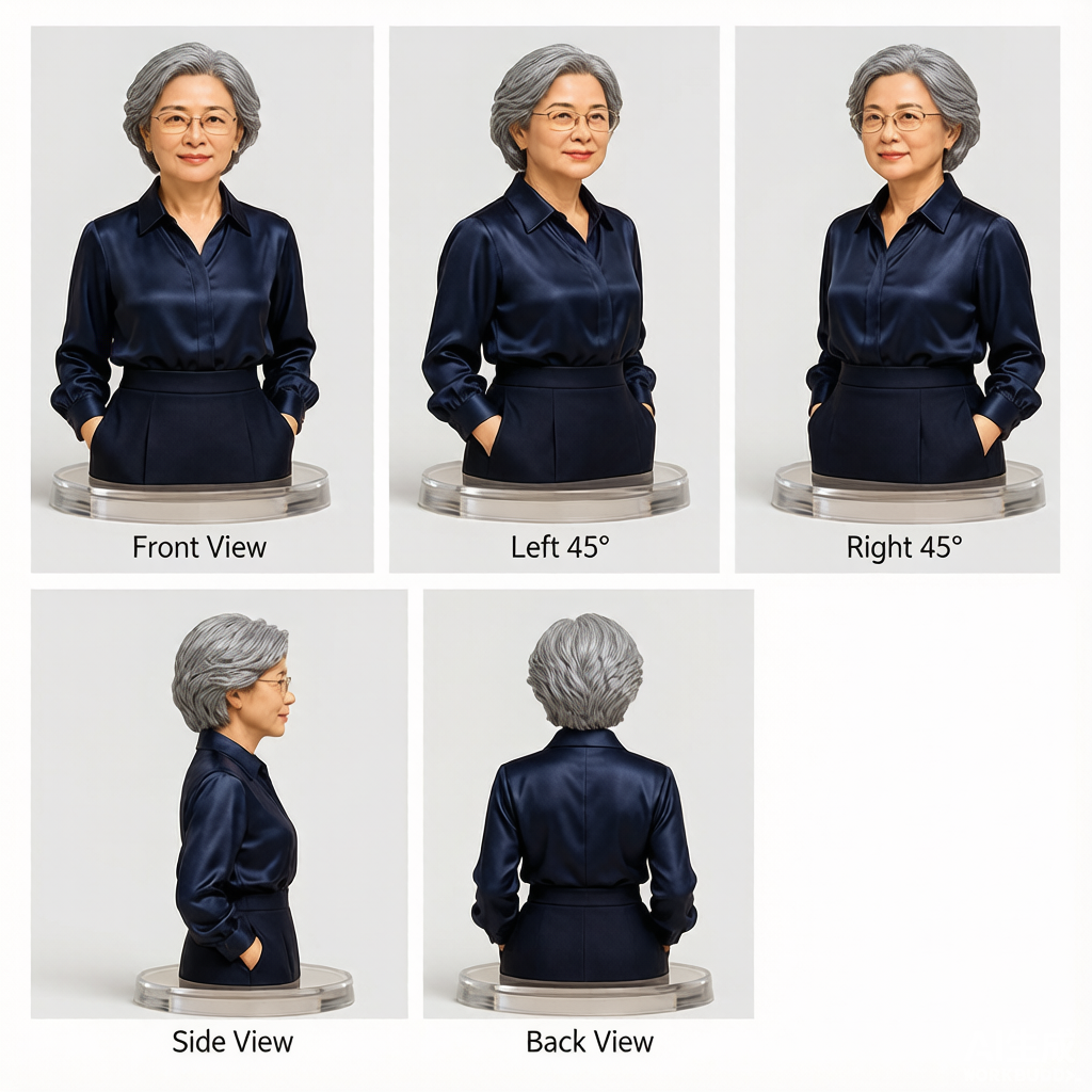 Half-Body Bust Figurine – Custom 3D Professional Portrait From Your Photo (Style A)