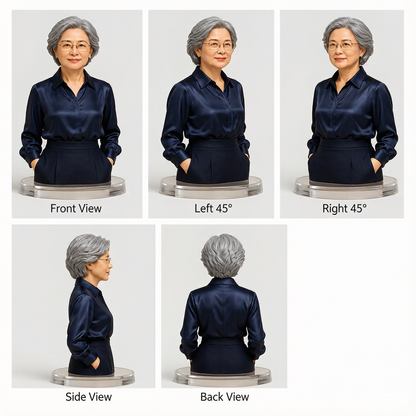 Half-Body Bust Figurine – Custom 3D Professional Portrait From Your Photo (Style A)
