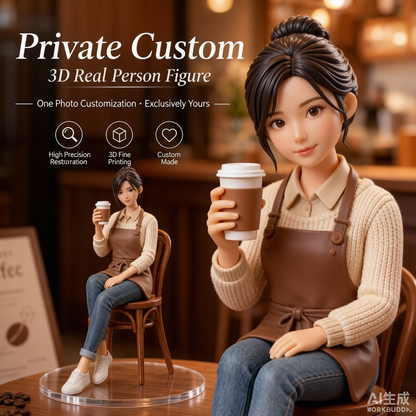 Custom Single Figurine – Asian Style (A) – 3D Portrait From Your Photo