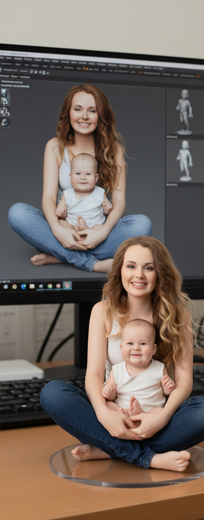Mother & Baby Figurine – Custom 3D Portrait Keepsake From Your Photo