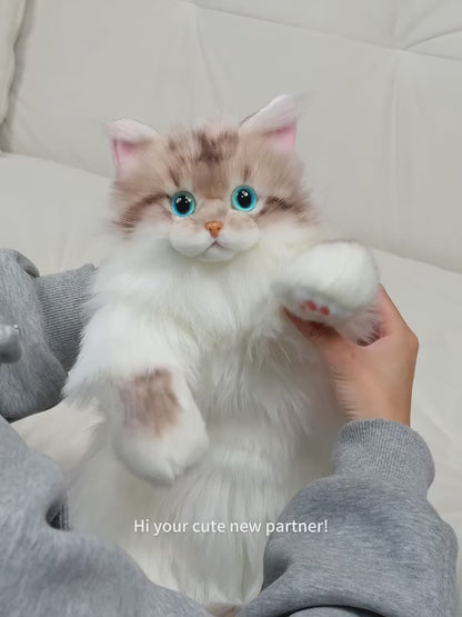 Wholesale Cute Coffee Bobcat Pattern Simulated Lynx Cat Unique Design Lightweight Plush Doll Backpack for Girls Women