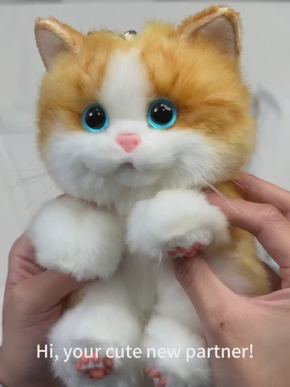 Soft Simulated Cat Mini Plush Animal Keychain Pendant Cute Unique Design Keychains/Bag Charm for Christmas Gift
