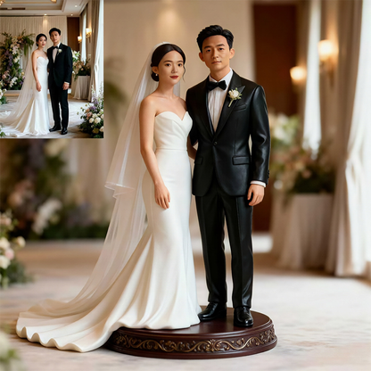 Wedding Couple Figurine – Custom 3D Wedding Portrait Statue From Your Photo